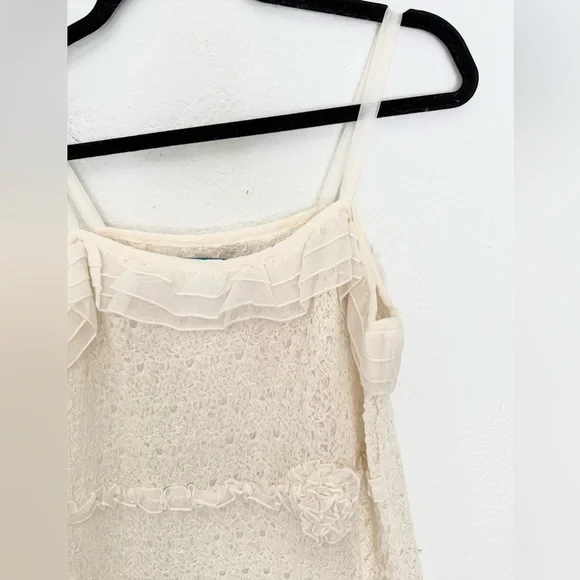 Johnny Was Vintage Lace Crochet Ruffle Coquette Romantic Y2K 90s Coastal Dress - Picture 6 of 8